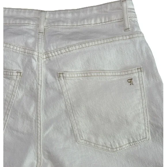 Anthropologie Pilcro The Austyn High Rise‎ Cuffed Jean Shorts Ivory Size 28 NWT - Picture 7 of 11